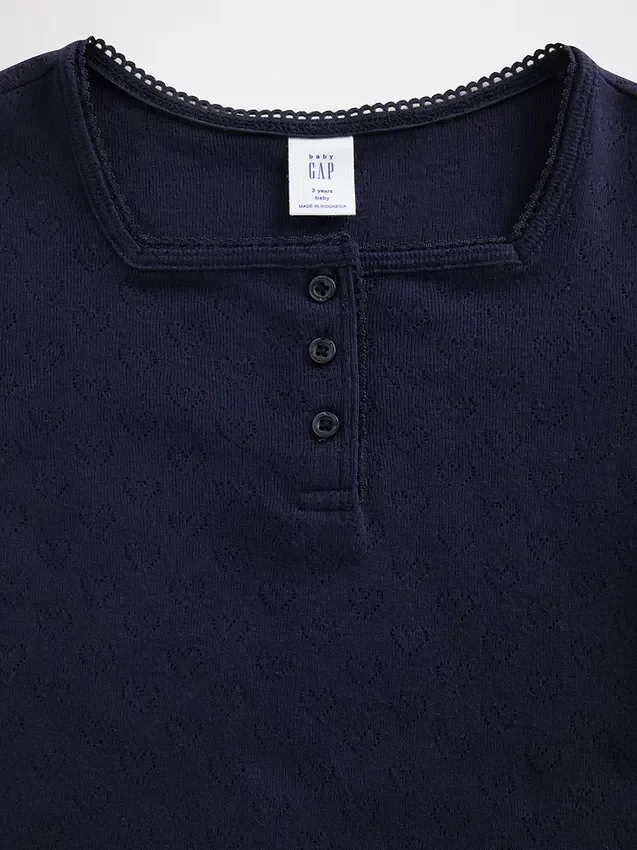 Baby & Kleinkind-Henley-Oberteil aus Pointelle