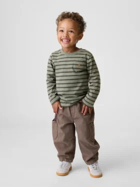 Baby & Kleinkind-Jeans mit Bären-Aufnähern und seitlichen Taschen