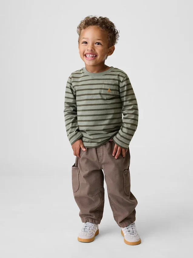 Baby & Kleinkind-Jeans mit Bären-Aufnähern und seitlichen Taschen