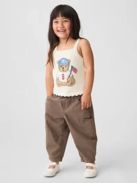 Baby & Kleinkind-Jeans mit Bären-Aufnähern und seitlichen Taschen