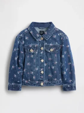 Baby & Kleinkind-Jeansjacke mit Blumenmuster