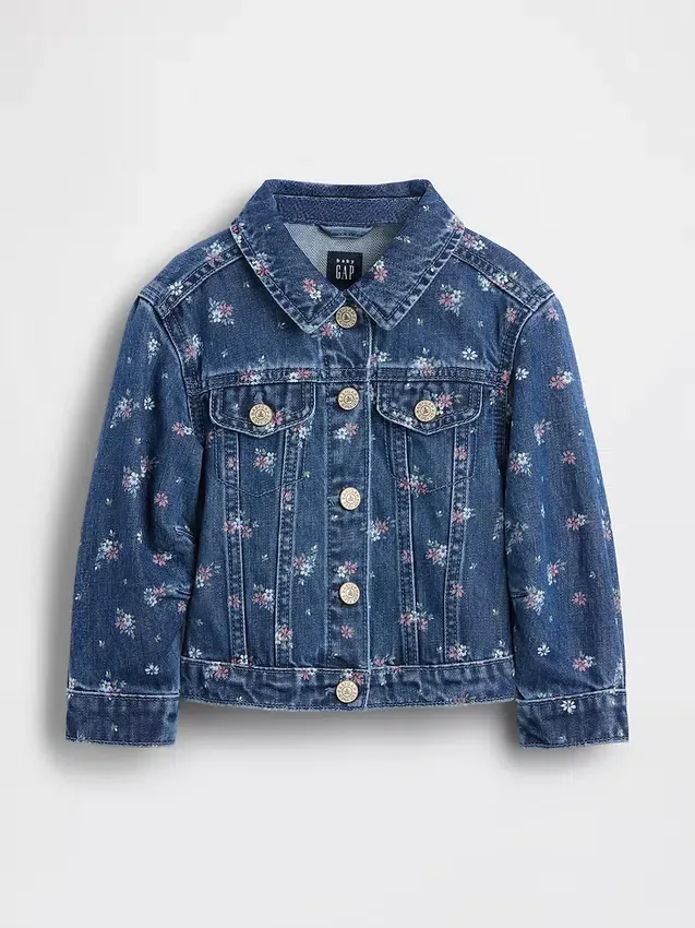 Baby & Kleinkind-Jeansjacke mit Blumenmuster