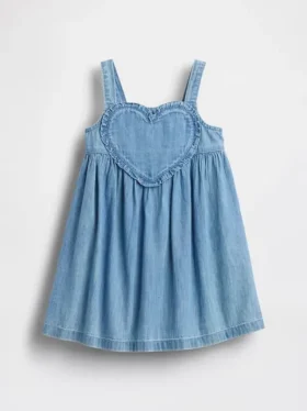 Baby & Kleinkind-Jeanskleid mit Herz-Trägerhemd