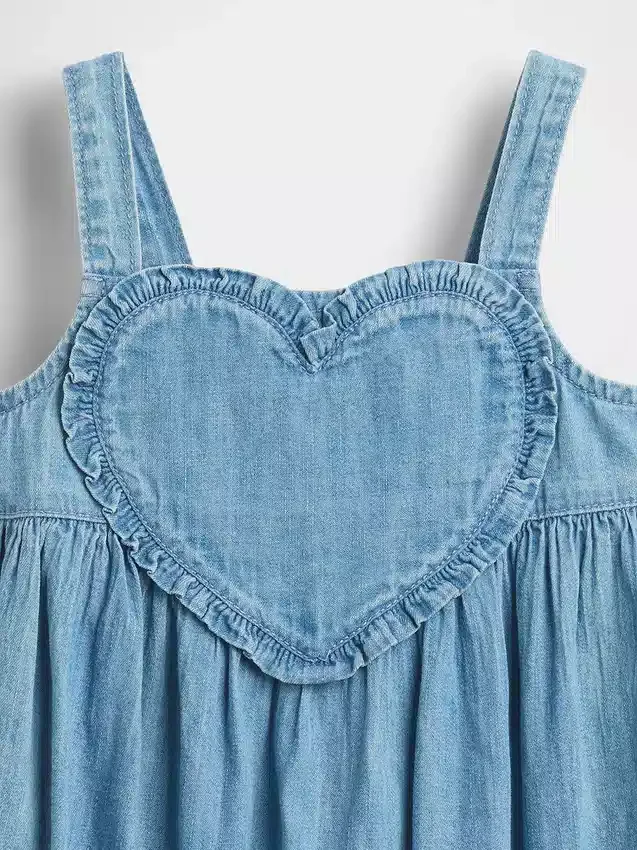 Baby & Kleinkind-Jeanskleid mit Herz-Trägerhemd