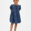 Baby & Kleinkind-Jeanskleid mit Puffärmeln und Schleife
