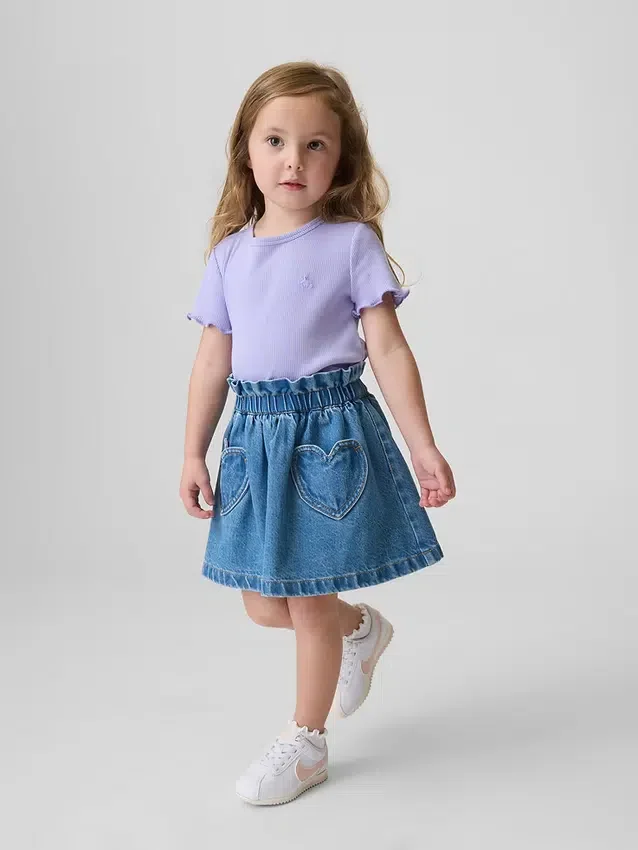 Baby & Kleinkind-Jeansrock mit Herztaschen