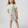 Baby & Kleinkind-Jumperkleid aus Denim mit Blumenmuster