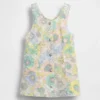 Baby & Kleinkind-Jumperkleid aus Denim mit Blumenmuster
