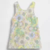 Baby & Kleinkind-Jumperkleid aus Denim mit Blumenmuster