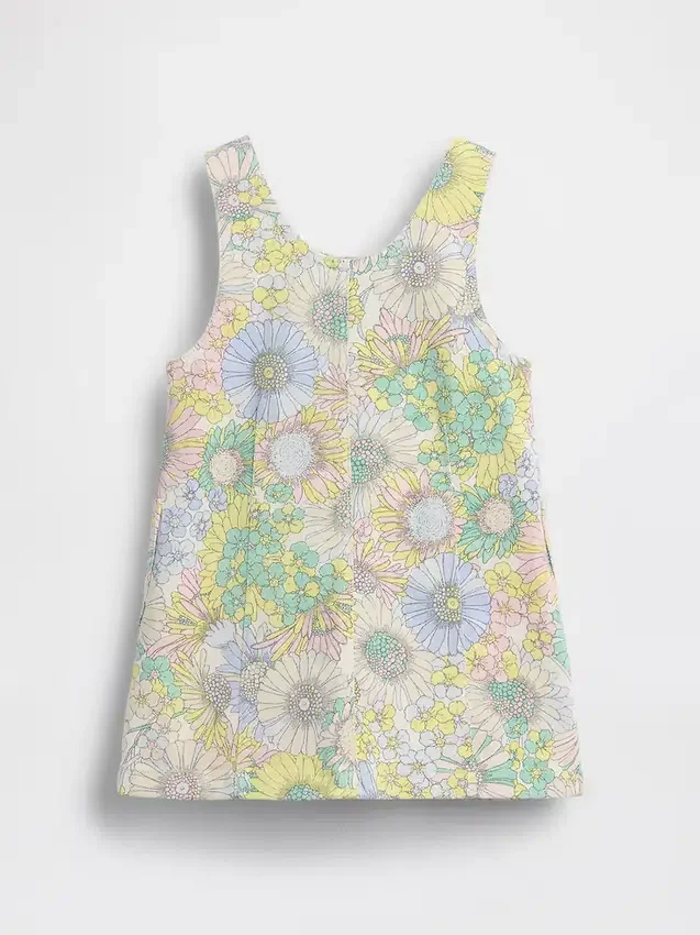 Baby & Kleinkind-Jumperkleid aus Denim mit Blumenmuster