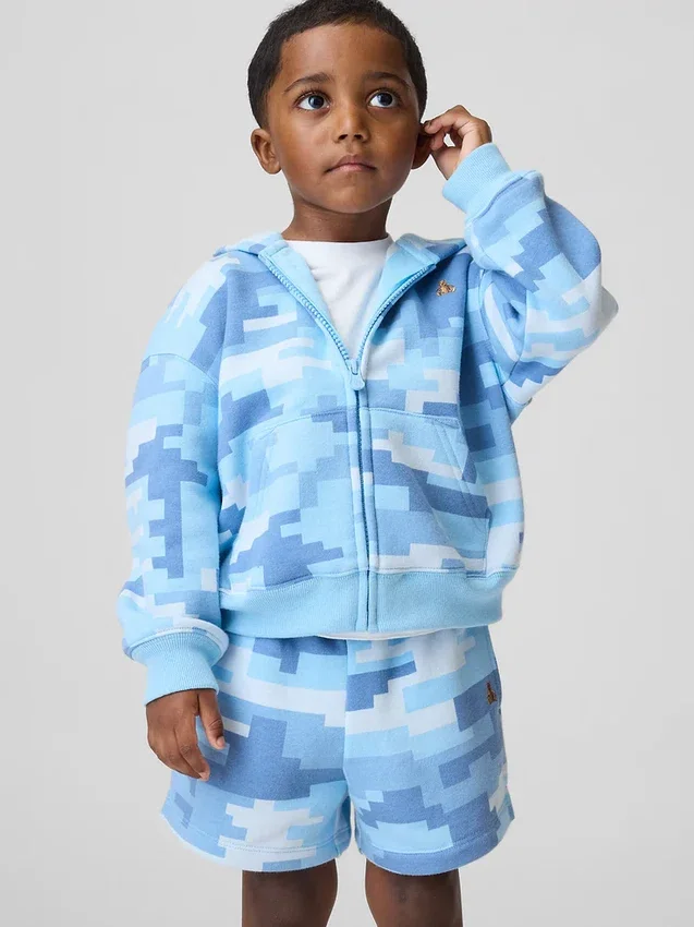 Baby & Kleinkind-Kapuzenpullover mit Reißverschluss „Vintagesoft Camo“