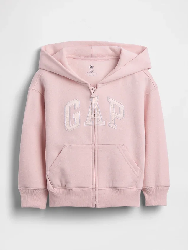 Baby & Kleinkind-Kapuzenpullover „Vintagesoft“ mit Reißverschluss und Logo