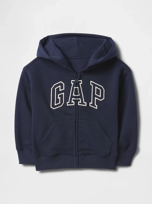 Baby & Kleinkind-Kapuzenpullover „Vintagesoft“ mit Reißverschluss und Logo