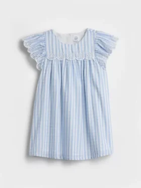 Baby & Kleinkind-Kleid aus Gingham mit Lochstickerei