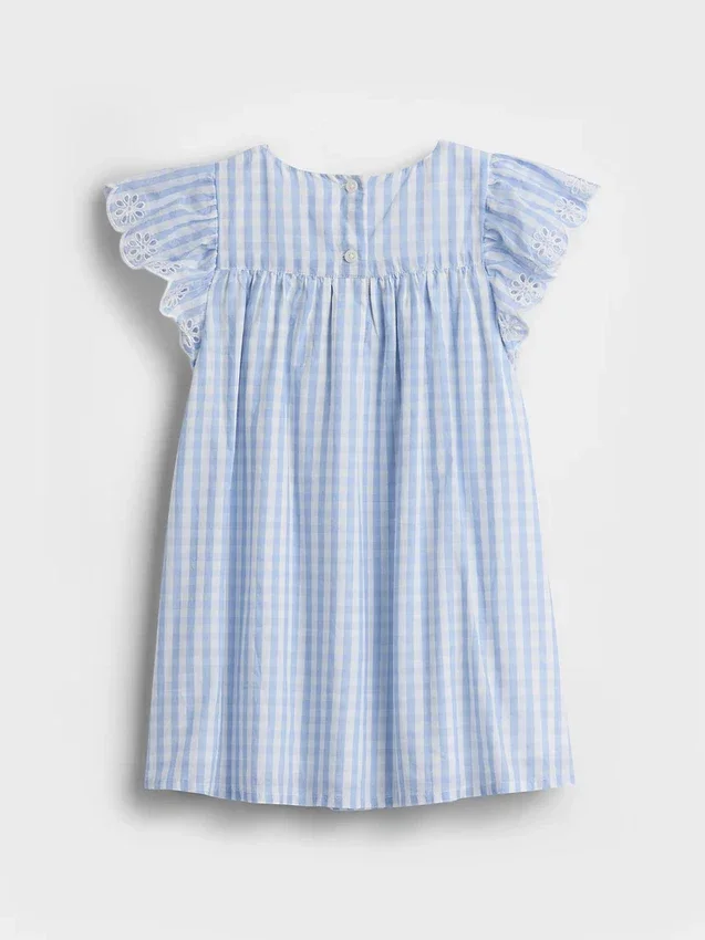 Baby & Kleinkind-Kleid aus Gingham mit Lochstickerei