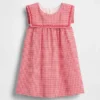 Baby & Kleinkind-Kleid aus Leinen-Baumwolle im Gingham-Muster im Matrosenstil