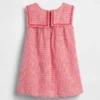 Baby & Kleinkind-Kleid aus Leinen-Baumwolle im Gingham-Muster im Matrosenstil