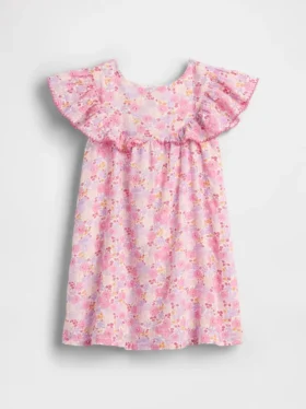 Baby & Kleinkind-Kleid mit Blumenmuster und Rüschen