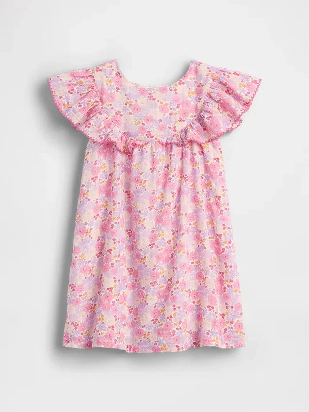 Baby & Kleinkind-Kleid mit Blumenmuster und Rüschen