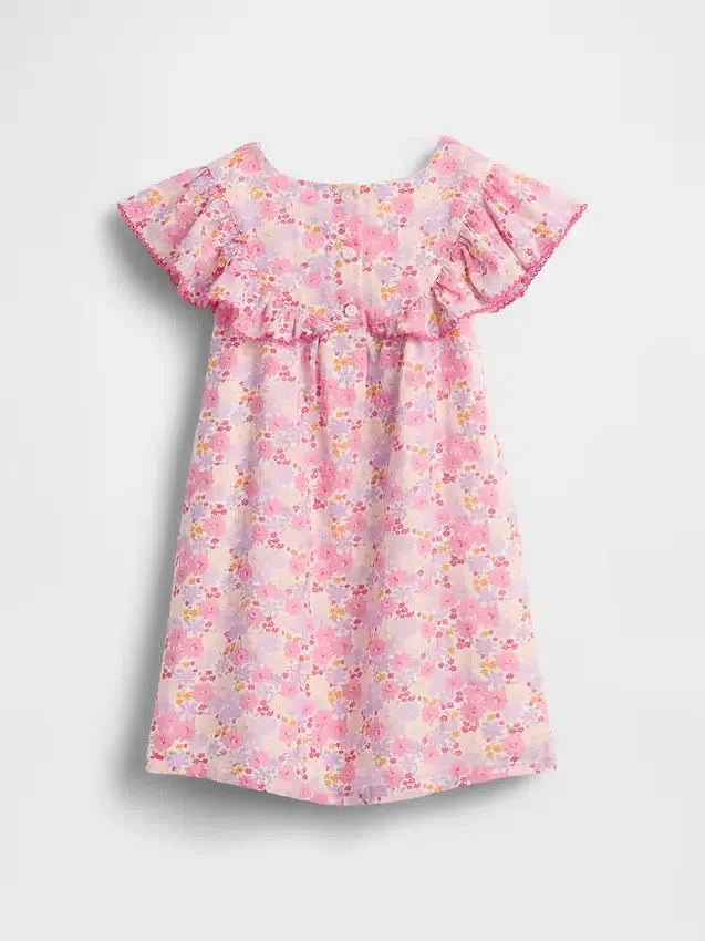 Baby & Kleinkind-Kleid mit Blumenmuster und Rüschen