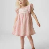 Baby & Kleinkind-Kleid mit Flatterärmeln und Blumenmuster