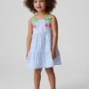 Baby & Kleinkind-Kleid mit Gingham-Muster und Kirschmotiven