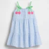 Baby & Kleinkind-Kleid mit Gingham-Muster und Kirschmotiven