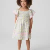 Baby & Kleinkind-Kleid mit Smokarbeit und Flatterärmeln