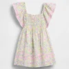 Baby & Kleinkind-Kleid mit Smokarbeit und Flatterärmeln