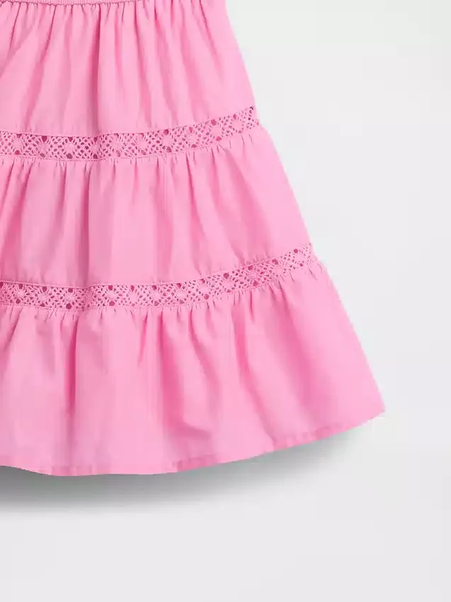 Baby & Kleinkind-Kleid mit Stufenrock und Spitzenbesatz
