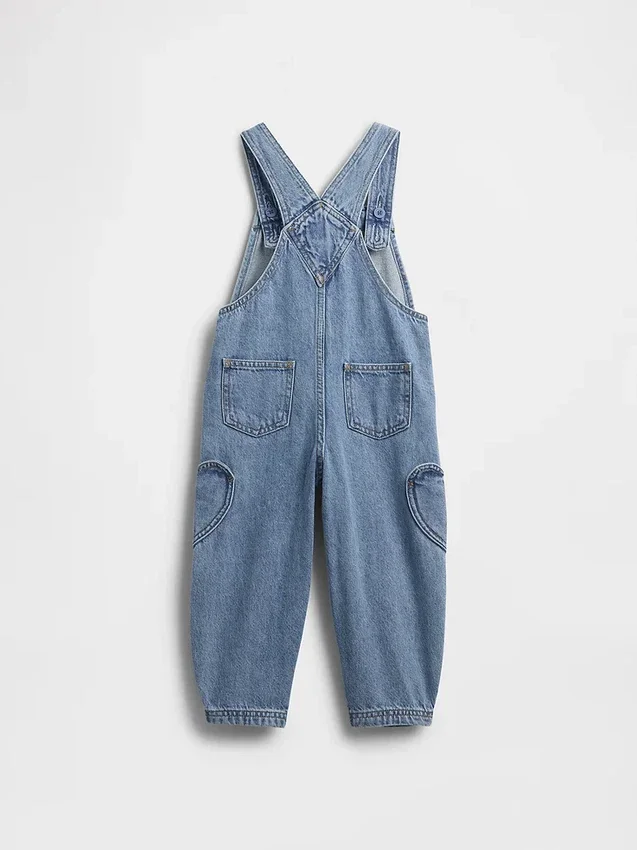 Baby & Kleinkind-Latzhose mit Herz-Tasche und Hufeisen-Design