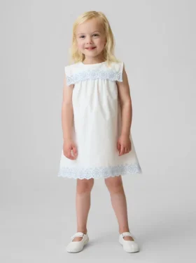 Baby & Kleinkind-Matrosenkleid mit Lochstickerei