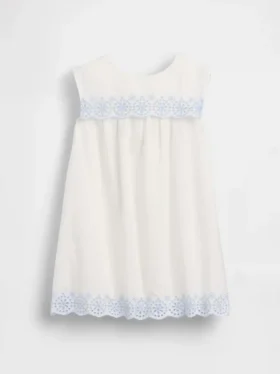 Baby & Kleinkind-Matrosenkleid mit Lochstickerei