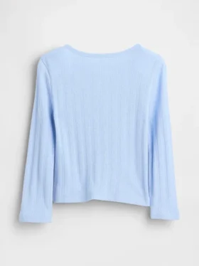 Baby & Kleinkind-Oberteil mit Pointelle-Muster und Schleife