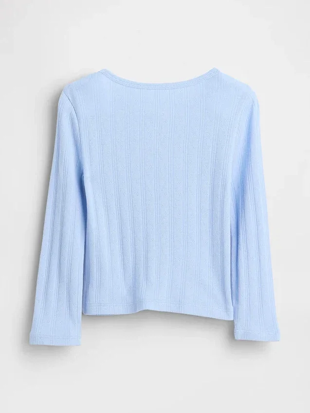 Baby & Kleinkind-Oberteil mit Pointelle-Muster und Schleife