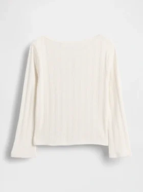 Baby & Kleinkind-Oberteil mit Pointelle-Muster und Schleife