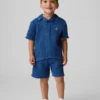 Baby & Kleinkind-Outfit-Set aus Baumwollgaze-Denim