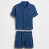 Baby & Kleinkind-Outfit-Set aus Baumwollgaze-Denim