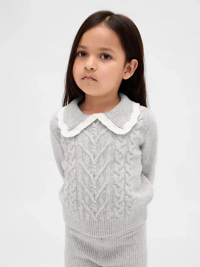 Baby & Kleinkind-Pullover mit Kragen aus CashSoft