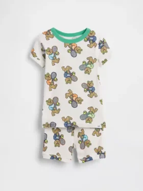 Baby & Kleinkind-Pyjama-Set aus gebürsteter Bio-Baumwolle mit Brannan-Bär-Motiv