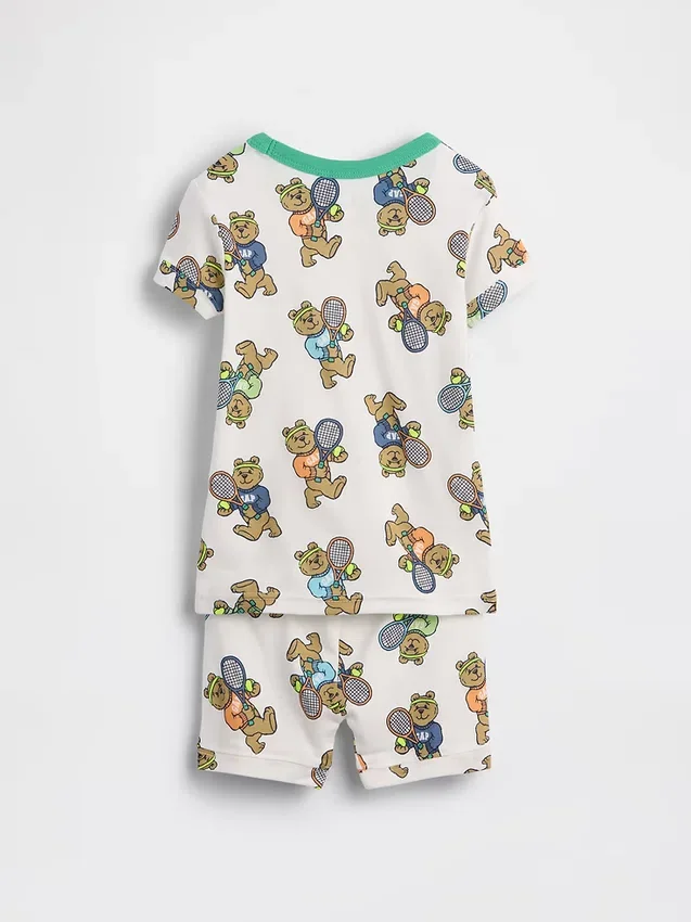 Baby & Kleinkind-Pyjama-Set aus gebürsteter Bio-Baumwolle mit Brannan-Bär-Motiv