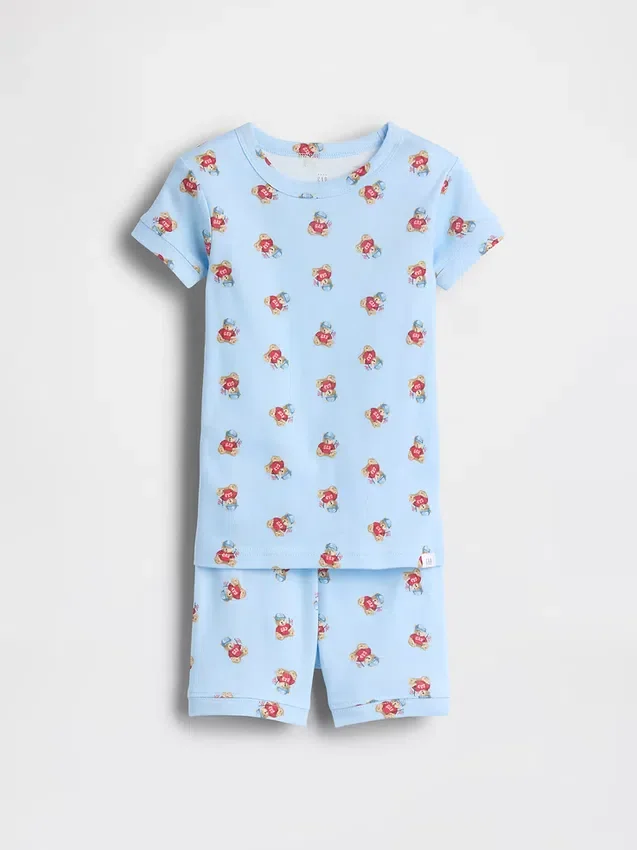 Baby & Kleinkind-Pyjama-Set „Brannan Bear“ aus gebürsteter Bio-Baumwolle in Shorts-Form