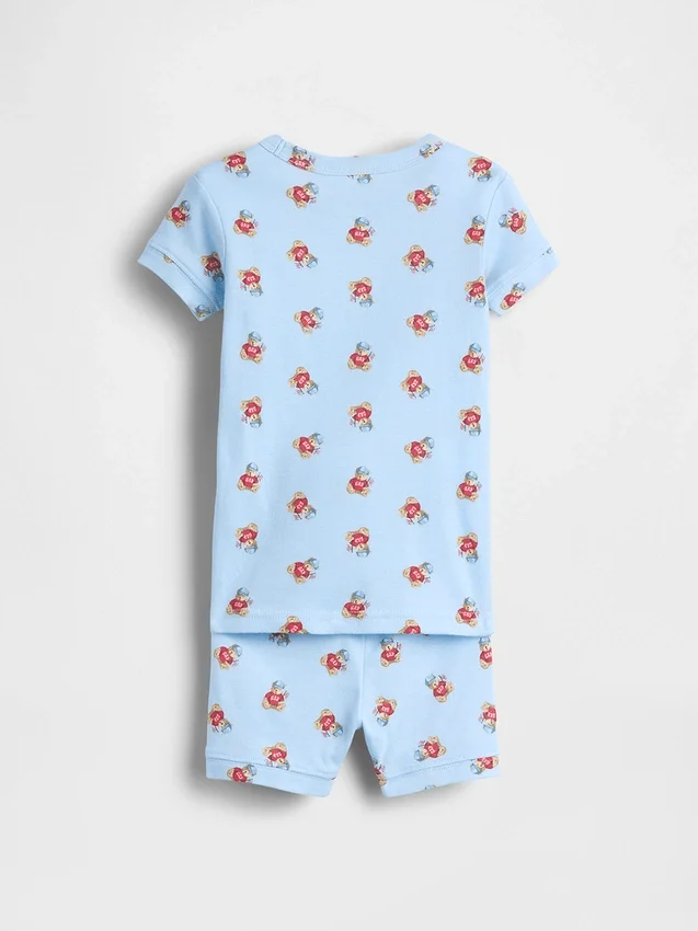 Baby & Kleinkind-Pyjama-Set „Brannan Bear“ aus gebürsteter Bio-Baumwolle in Shorts-Form