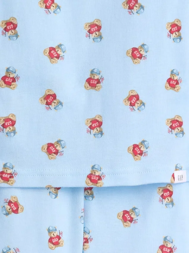 Baby & Kleinkind-Pyjama-Set „Brannan Bear“ aus gebürsteter Bio-Baumwolle in Shorts-Form