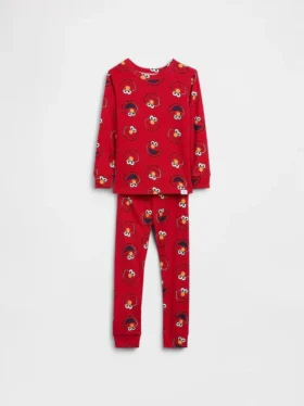 Baby & Kleinkind-Pyjama-Set „Sesamstraße“ aus gebürsteter Bio-Baumwolle mit Elmo-Motiv