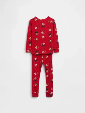 Baby & Kleinkind-Pyjama-Set „Sesamstraße“ aus gebürsteter Bio-Baumwolle mit Elmo-Motiv