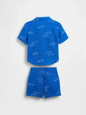 Baby & Kleinkind-Set aus Baumwollgaze mit Poloshirt