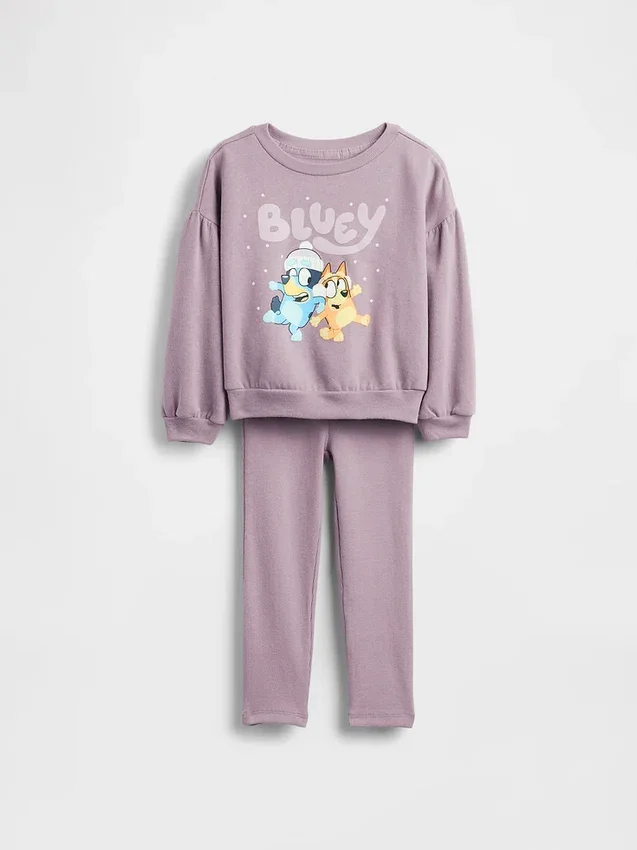 Baby & Kleinkind-Set aus „Bluey Vintagesoft“-Sweatshirt und gerippten Leggings
