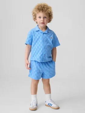 Baby & Kleinkind-Set aus kariertem Frottee im Resort-Stil