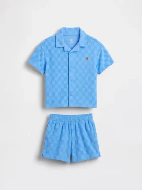 Baby & Kleinkind-Set aus kariertem Frottee im Resort-Stil